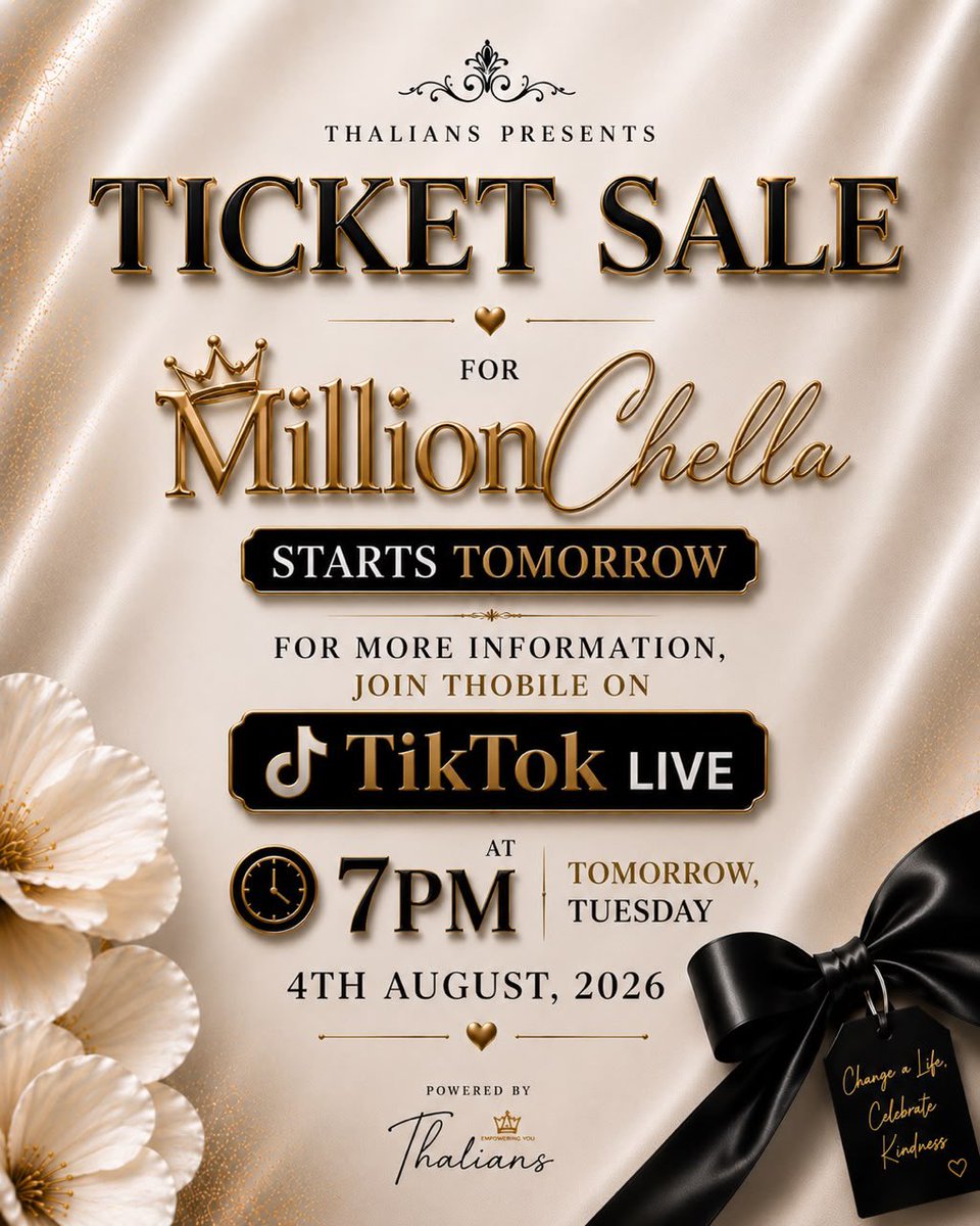 Athena22438164's tweet photo. The wait is finally over—tickets will be LIVE &amp; ready for purchase! 🎟️🔥 You definitely don’t want to miss this exciting announcement on TikTok,See you there! 🤍

THANDEKA LEFT A MARK
UNFORGETTABLE THANDEKA 
#IrreplaceableThandeka
#UnMatchedBigThandeka https://t.co/7hDB8V79y4