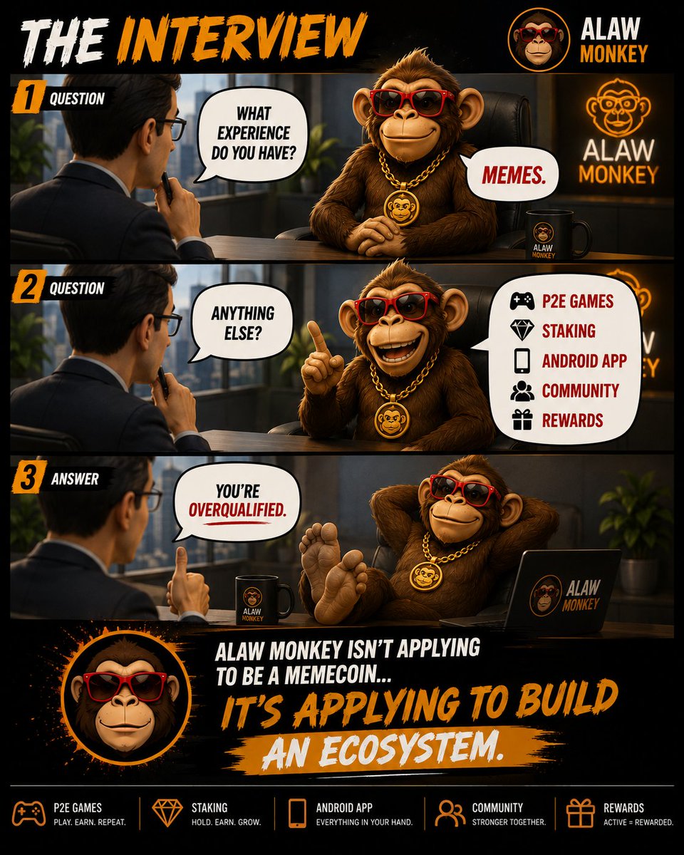 YildizP67's tweet photo. ๐ต My official entry for the #AMONKEY Meme Contest!
I created these 4 memes to show that ALAW MONKEY is more than just another memecoin.
๐ฎ P2E Games
๐ Staking
๐ฑ Android App
๐ Community Rewards
The meme grabs your attention.
The ecosystem gives you a reason to stay.
Swipe through all 4 slides and let me know which one is your favorite! ๐
Good luck to everyone participating! ๐
@ALAWMONKEY
#AMONKEY #ALAWMONKEY #Memecoin #Solana #Web3 #CryptoMemeContest