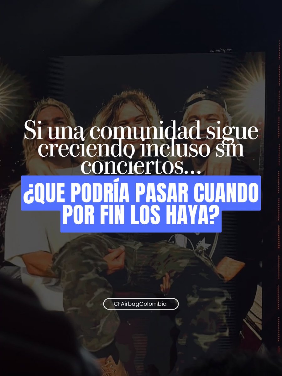 AirbagColombiaO's tweet photo. Seguimos creyendo en lo mismo: Colombia merece una fecha.

No solo por quienes ya estamos aquí, sino por todo lo que puede seguir creciendo cuando una banda decide volver una y otra vez.
@AirbagInfo @AIRBAGoficial @GuidoAIRBAG @GastonSardelli @paramo_presenta https://t.co/PJIbigUxqf