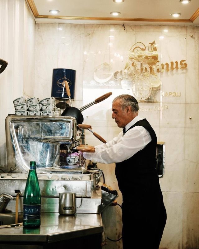 oldstocky's tweet photo. Cafe in America:
Lesbian barista with purple hair, coffee costs $7, they ask for 30% tip, rainbow flag in window

Cafe in Italy:
Served by local in a bow tie, he calls you paisan, costs 1 euro and you enjoy on a nice quiet street with no cars https://t.co/Alctuy4mOg