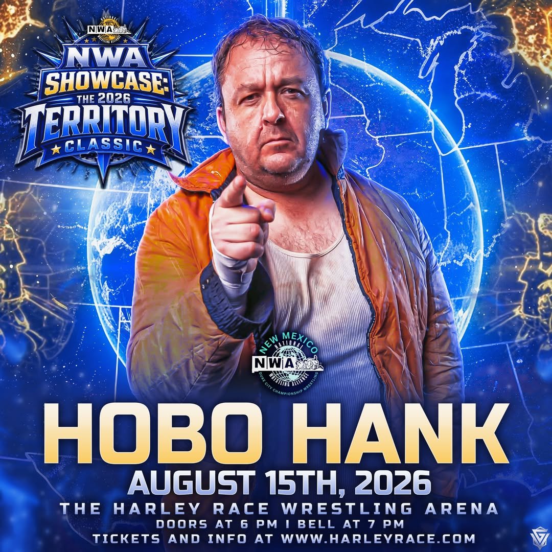 worldleaguewlw's tweet photo. Over the weekend, the final participant of The 2026 Territory Classic was determined!

Out of @dukecitydub, Hobo Hank was determined to represent the company on August 15th. 

He will be going up against 7 other stars and their respective territories including:

@Chase_Emery98 - Joe Cazana Promotions
@c_malone_827 - Texas Style Wrestling
@HEELCamaro - World League Wrestling
Cara Mel Lightning - Dogg Pound Championship Wrestling 
Kohnor Martin - NWA KrossFire
Jake Cross - Fight the World Wrestling
Cody James - NWA Chicago

Tickets for this event are available now at https://t.co/O5M3lp1SQS