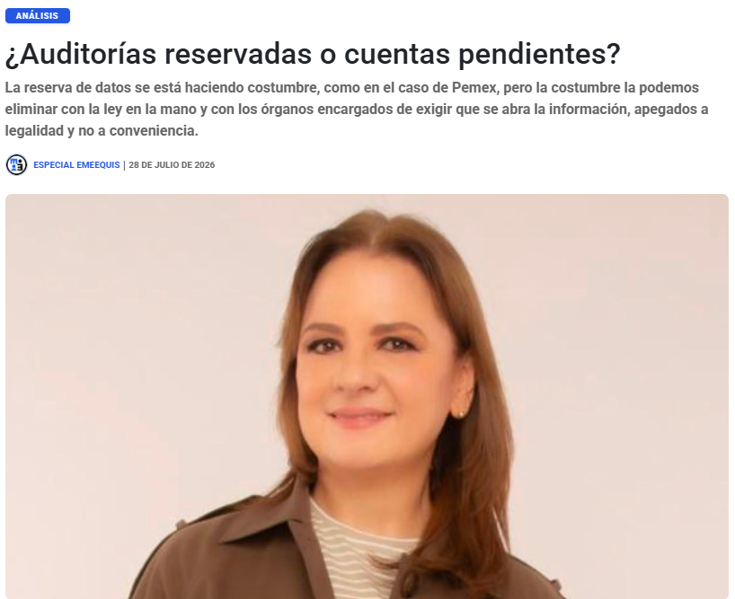 emeequis's tweet photo. 🛢️ ¿Hasta dónde puede llegar el secreto en las empresas del Estado? La decisión de Pemex de reservar por 3 años los hallazgos de diversas auditorías reabre el debate sobre los límites legales de la información pública. Un texto de @JulietDelrio. https://t.co/orDGYpV3mn https://t.co/WMu8x4INNL