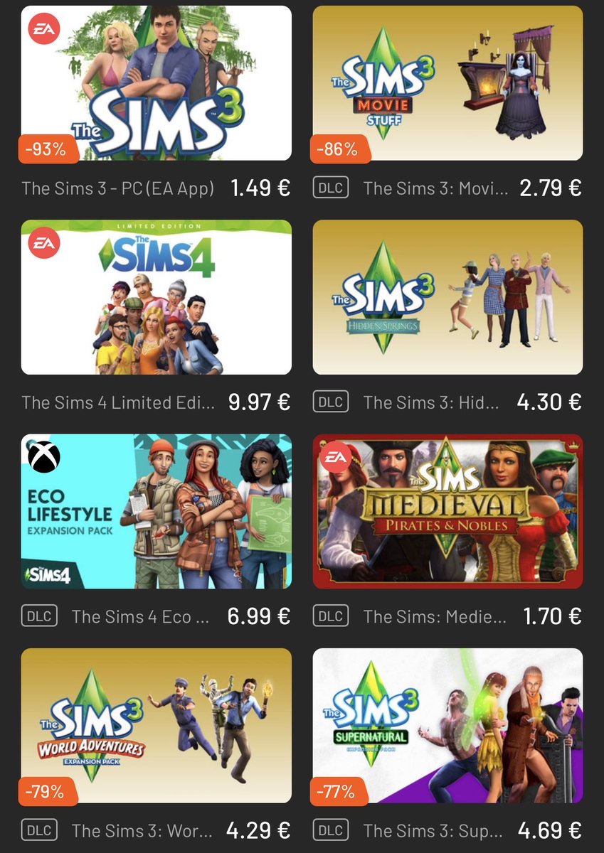 MrNobodyElse's tweet photo. Llevo creo que… DOS AÑOS sin decirlo, pero mi enlace de Instant Gaming sigue activado 😂 Hay rebajas INCREÍBLES (buen momento para probar Los Sims 3)

Si compráis desde mi enlace, estáis apoyando mucho al canal 💖

👉🏻 Os lo dejo aquí: https://t.co/8ZCevunafi

Gracias os amo 🫶🏻 https://t.co/n3LOl2NRjp