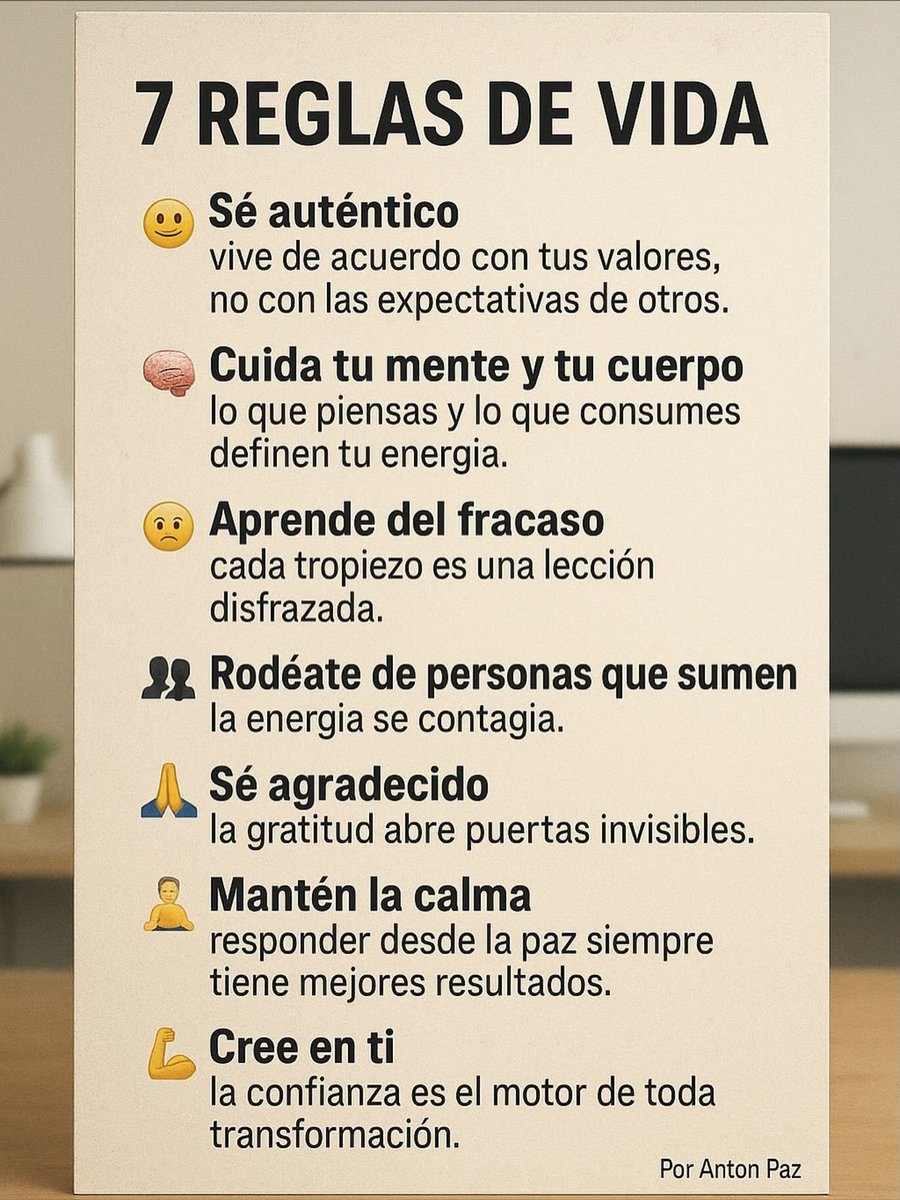 SoulAlmaONE's tweet photo. 7 Reglas de la Vida♨️
Hay que ser únicos en la vida y hay que saber las reglas básicas de las misma. 

Aquí te las dejo Gratis, aplicalas.
Te leo en comentarios: 👇👇