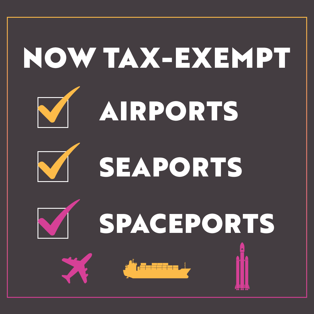 SpaceFlorida's tweet photo. Airports. Seaports. Now spaceports.

In 2025, spaceports became eligible for tax-exempt Private Activity Bonds, the same financing tool that helped build America's airports and seaports. Space Florida led the decade-long effort to make it happen.

Lower-cost capital for the infrastructure that keeps Florida launching.