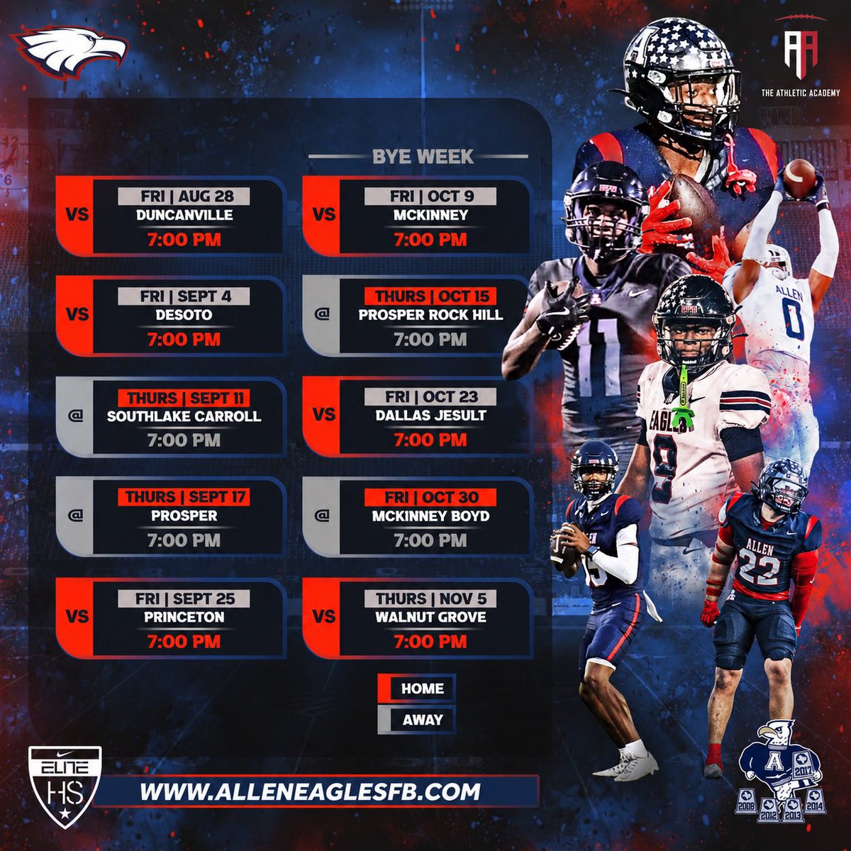 alleneaglesfb's tweet photo. Eagle Nation,

Get your gear ready for the season @BSNSPORTS Football Fall Fam Gear 2026 🅰️🆙🦅

🔗 https://t.co/pBXPEVvOB4

#BTB | #RecruitTheA | @usnikefootball https://t.co/2ijBHZ2yzP