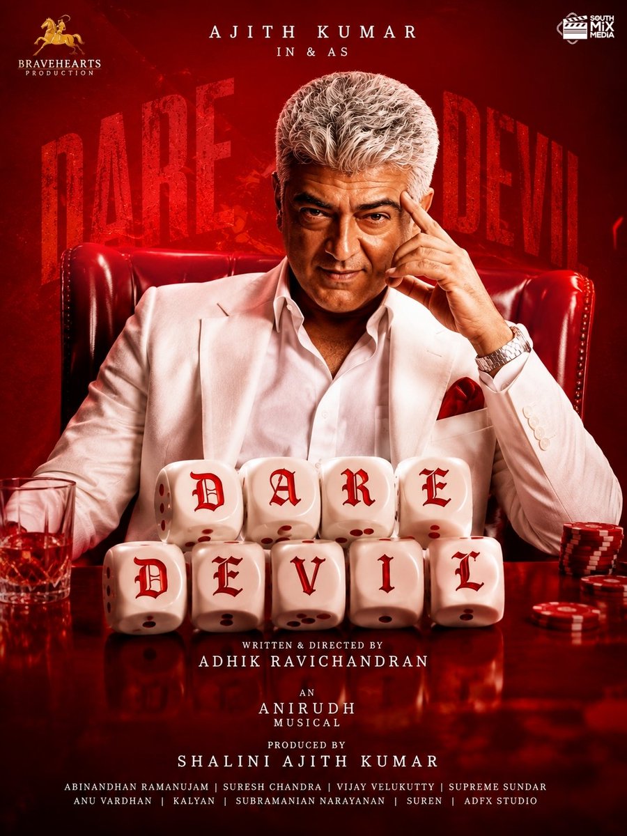 SouthMixMedia's tweet photo. The road belongs to the fearless. The crown belongs to the Dare Devil."
#Ajithkumar #DareDevil #Ak64
#34YearsOfAJITHKUMAR
@SureshChandraa @Adhikravi https://t.co/v5bWitIx66