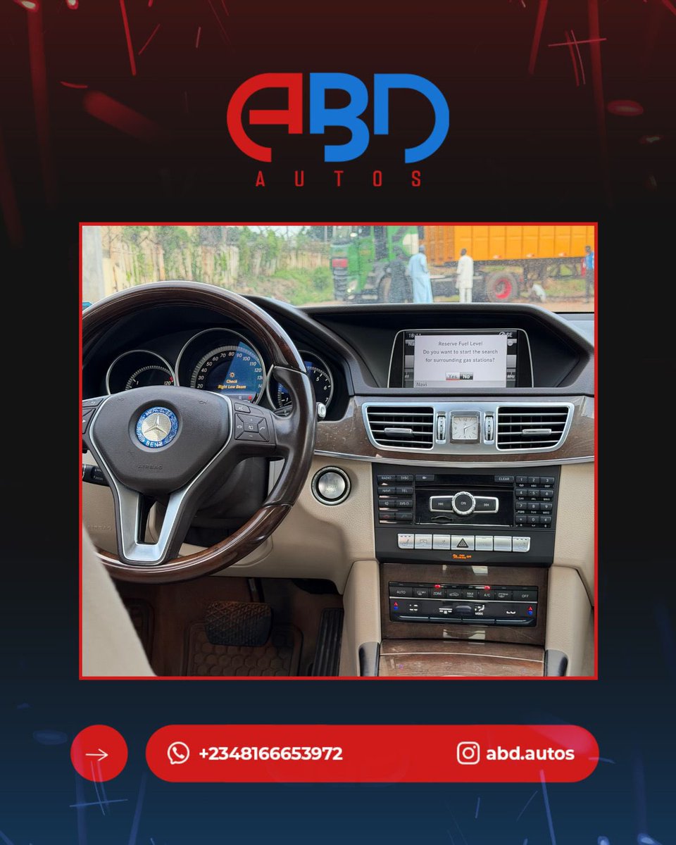 abd_autos's tweet photo. Extremely clean Mercedes Benz e350🔥🔥
Year: 2014
Custom duty: Paid
Price: N18M
Call/Whatsapp: 08166653972
#Car #Mercedes #Benz https://t.co/WqBxhWd2DO