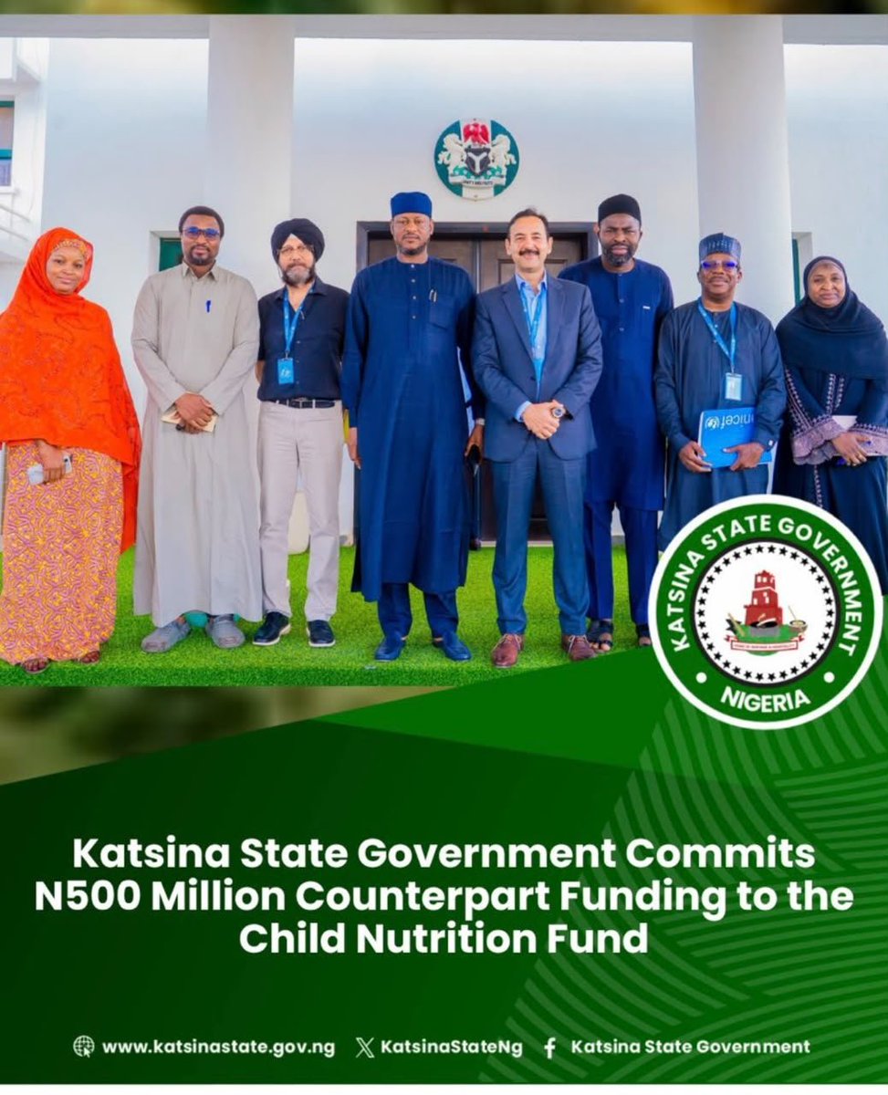lollylarry1's tweet photo. Katsina State (@KatsinaStateNg) is taking a bold step in the fight against child malnutrition with the commitment of ₦500 million as counterpart funding to the Child Nutrition Fund.

This is a people-centered investment that prioritizes the health, growth, and future of Katsina's children. Governor Dikko Umaru Radda (@dikko_radda) deserves commendation for demonstrating that true leadership is about making impactful investments in the well-being of the next generation.

This is another clear example of #BuildingKatsinaBeyond2027 through policies that will leave a lasting legacy.