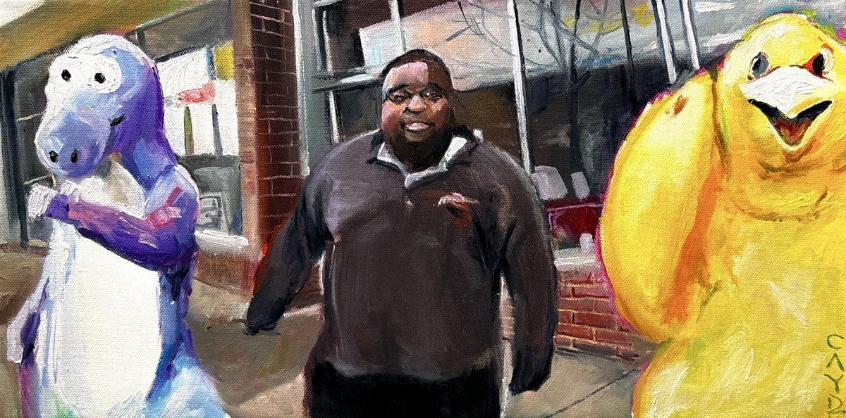 caydeplanet's tweet photo. I made an oil painting of Jones BBQ and Foot Massage https://t.co/m7YqSfbLo7