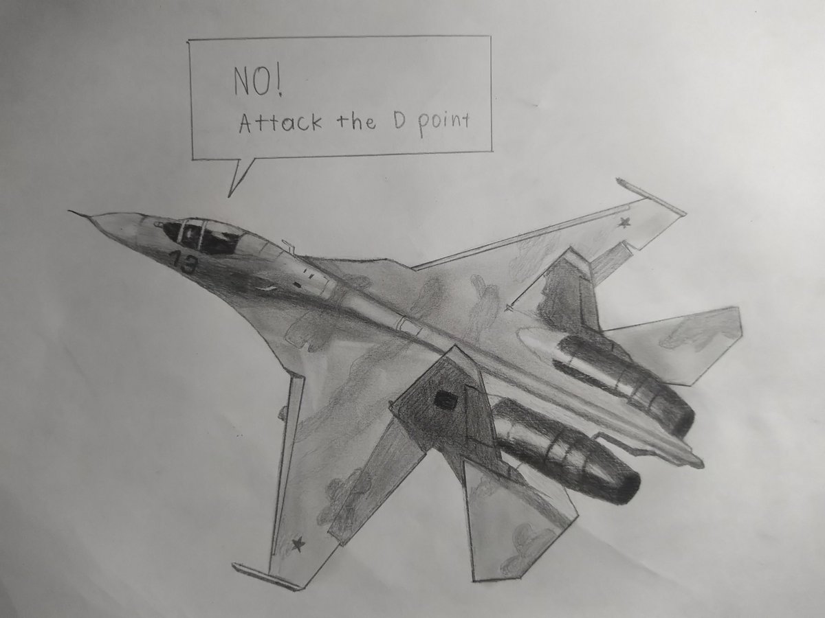 6a5_24's tweet photo. ATTACK THE D POINT 
#pencilsketch #warthunder #su27 #flanker #gaijin https://t.co/lbKONHEyTo