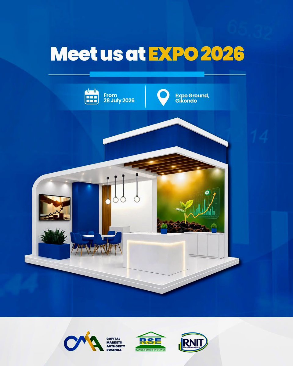 rnit_Rwanda's tweet photo. Kubaka ejo hazaza hawe heza bihera ku cyemezo ufata uyu munsi. Sura stand ya @rnit_Rwanda ,@CMARwanda na @RwStockExchange muri #Expo2026, umenye uko RNIT-Iterambere Fund n’isoko ry’imari n’imigabane byagufasha kwizigamira, gushora imari no kwiteza imbere. Turagutegereje i Gikondo https://t.co/jfbnnI2PKf