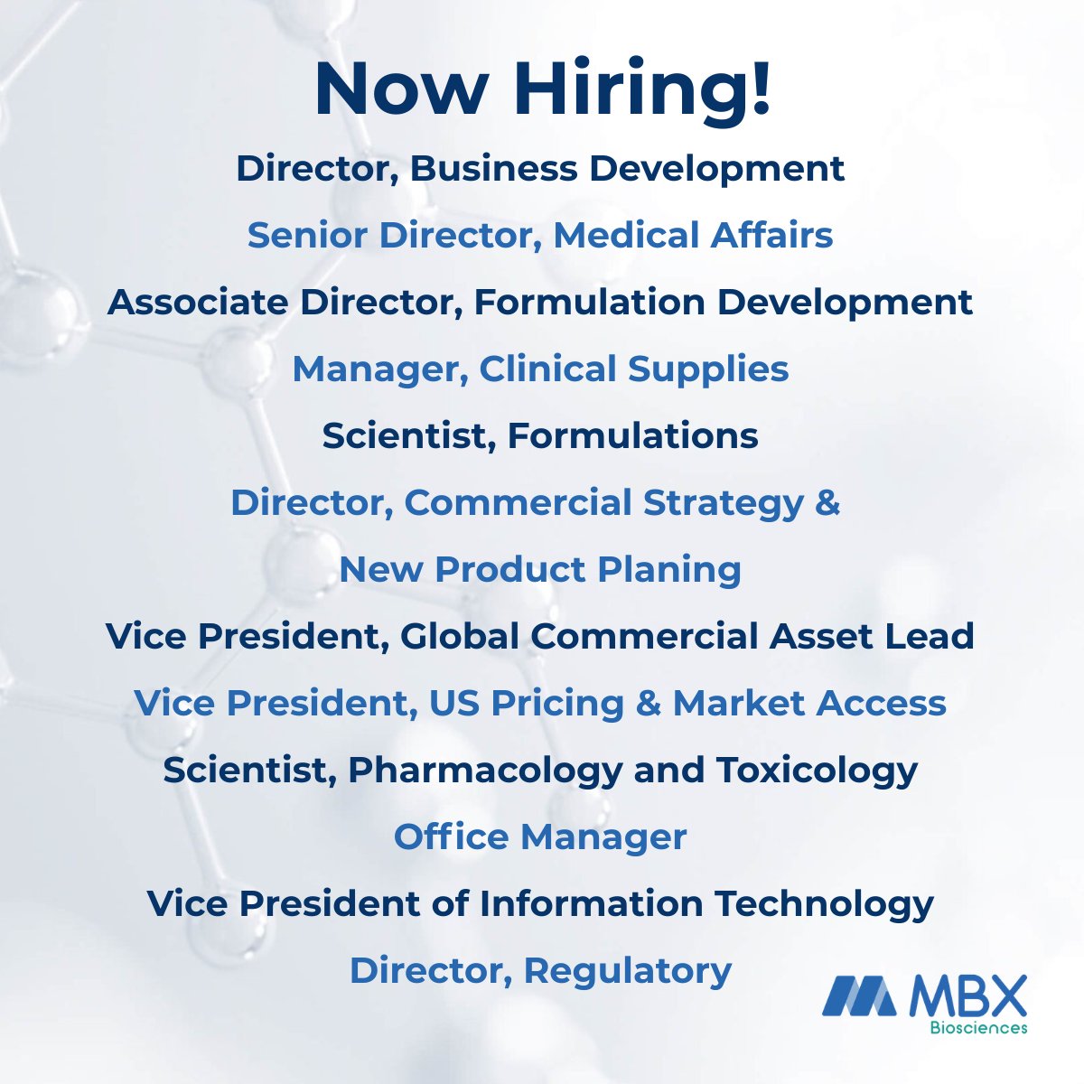 MBXBio's tweet photo. Looking to make an impact in biotech? At MBX Biosciences, we're advancing precision peptide therapies for obesity and hypoparathyroidism – and seeking passionate professionals to join our team. Explore our open roles: https://t.co/hZMM5k2Wu1. #Hiring #BiotechCareers #LifeSciences https://t.co/1CBOm2gbpN