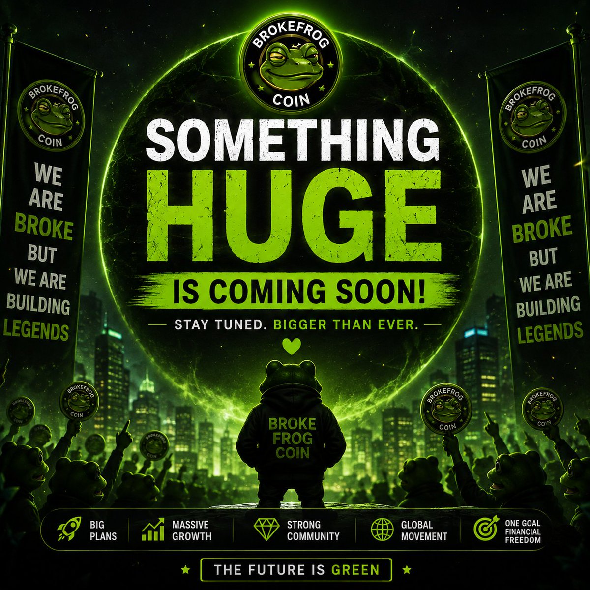 BrokeFrogcoin's tweet photo. The sword is raised. 🐸⚔️🌕
The BROKE FROG ARMY is standing together.
We are more than just a coin — we are a community with a vision, a mission, and a long-term goal. 💚
Our team is active, focused, and building every day. We believe in growing together, supporting each other, and creating something that lasts.
One community.
One mission.
One destination.
🌕 THE MOON.
BROKE FROG COIN — together, we go higher. 🚀🐸
Hold. Support. Believe. Achieve. 💚
#BROKE #BROKEFROG #BROKEFROGCOIN #BROKEARMY #ToTheMoon