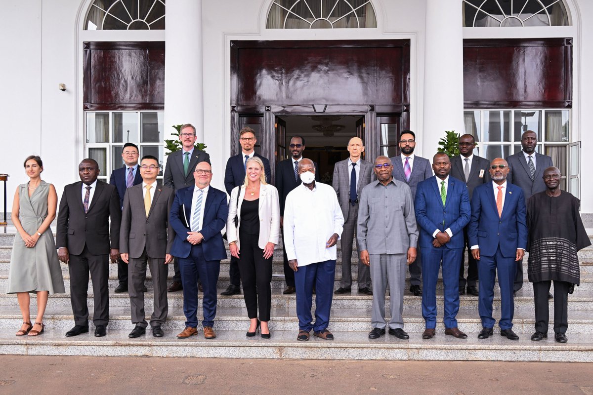 KagutaMuseveni's tweet photo. Today, at State House Entebbe, I met Ambassadors representing members of the United Nations Security Council and formally presented Ambassador Olara Otunnu as Uganda’s candidate for the position of United Nations Secretary-General.

I urged them to convey Uganda’s endorsement to their respective governments. Ambassador Otunnu has the experience, integrity, and diplomatic credentials to lead the UN. Uganda’s record in promoting regional peace and security, as well as hosting refugees, reflects the values that underpin our support for his candidature.