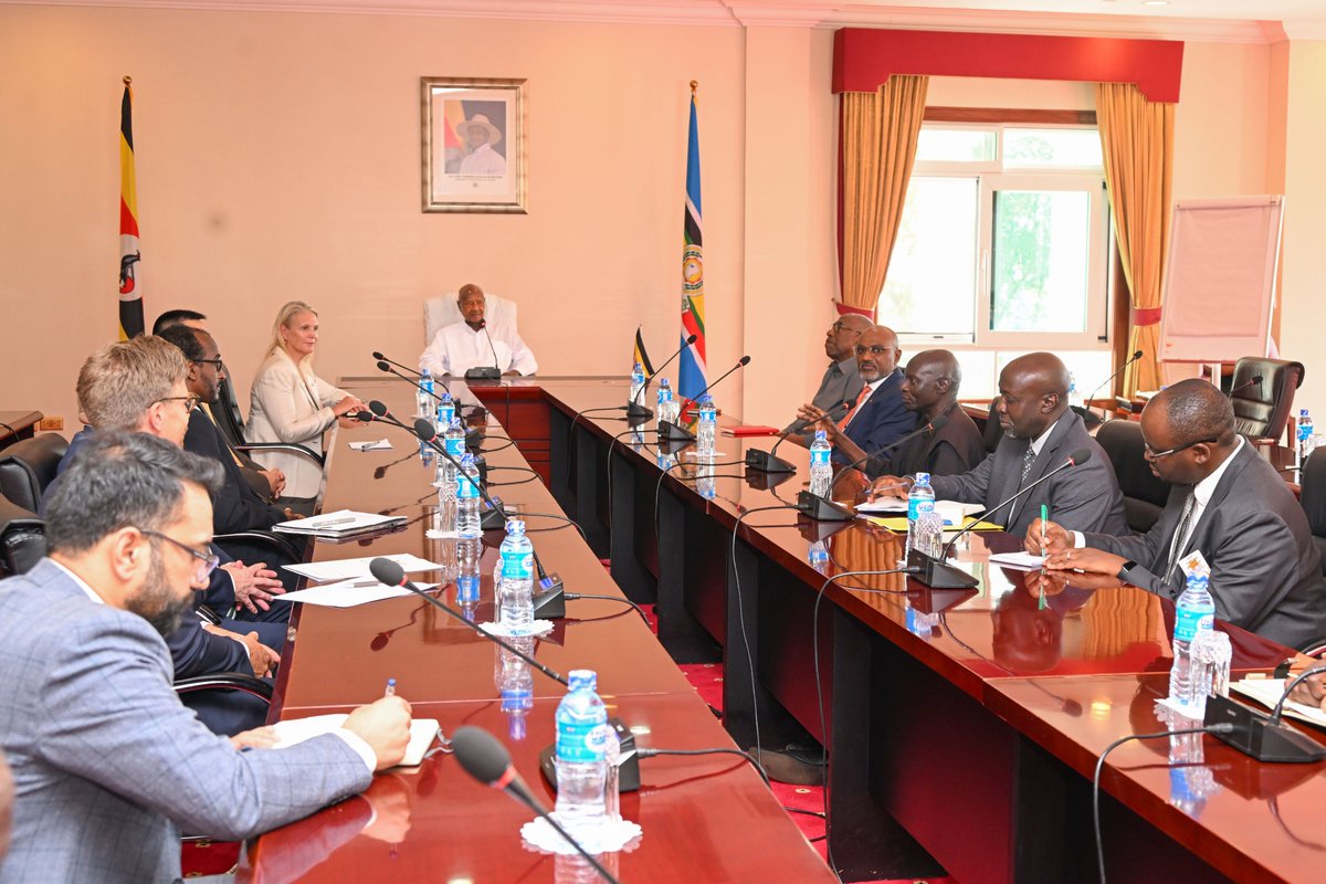 KagutaMuseveni's tweet photo. Today, at State House Entebbe, I met Ambassadors representing members of the United Nations Security Council and formally presented Ambassador Olara Otunnu as Uganda’s candidate for the position of United Nations Secretary-General.

I urged them to convey Uganda’s endorsement to their respective governments. Ambassador Otunnu has the experience, integrity, and diplomatic credentials to lead the UN. Uganda’s record in promoting regional peace and security, as well as hosting refugees, reflects the values that underpin our support for his candidature.