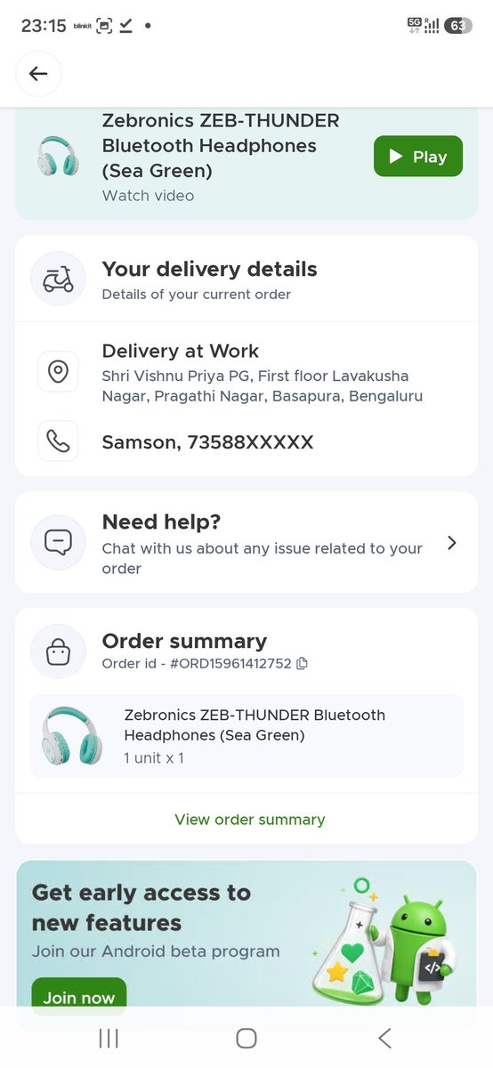 Samsonarockiya2's tweet photo. Blanket eye ordered Zebronics thunderbolt green Bluetooth headset but your delivery boy totally cheated me he doesn't delivered and marks mock test delivered even he did not called me also totally cheated I want immediate action should be taken
@letsblinkit https://t.co/G501w2rKFn