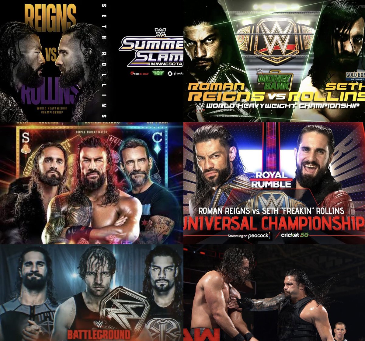 Rayxeets's tweet photo. Roman Reigns vs seth Rollins matches.

-Summerslam 🌟🌟🌟🌟🌟
-MITB 🌟🌟🌟🌟
-WM 41 🌟🌟🌟🌟🌟
-Royal rumble 🌟🌟🌟🌟
-Raw🌟🌟🌟🌟
-Battleground 🌟🌟🌟🌟

One of the best feuds of all time. https://t.co/ngqNPntW29