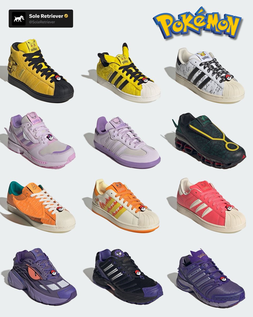 SoleRetriever's tweet photo. CATCH ‘EM ALL: Pokémon x adidas “30th Anniversary” Collection 🔴⚪️

🗓️ September 2026 https://t.co/xC1KmoOXNY