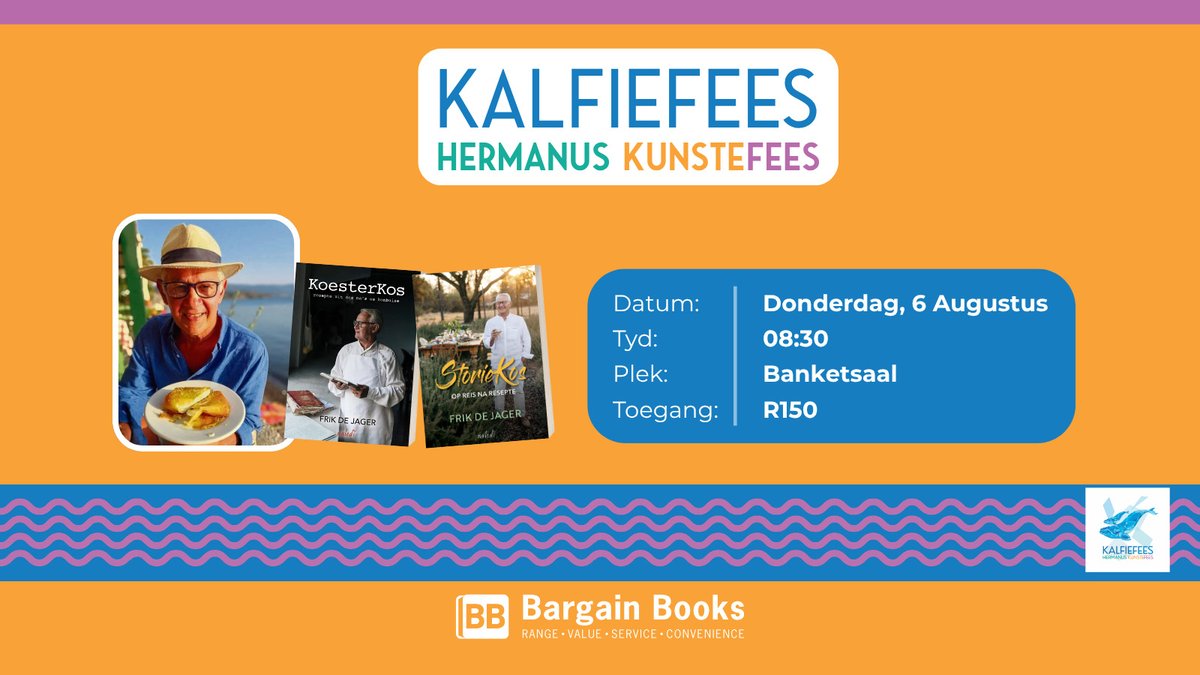 BargainBooksSA's tweet photo. Moenie hierdie opwindende paneelgesprekke by Kalfiefees 2026 misloop nie. Kry jou kaartjies vandag!

https://t.co/DmCzctrCLH
 
Sien julle daar! https://t.co/0ScFeBXv8e
