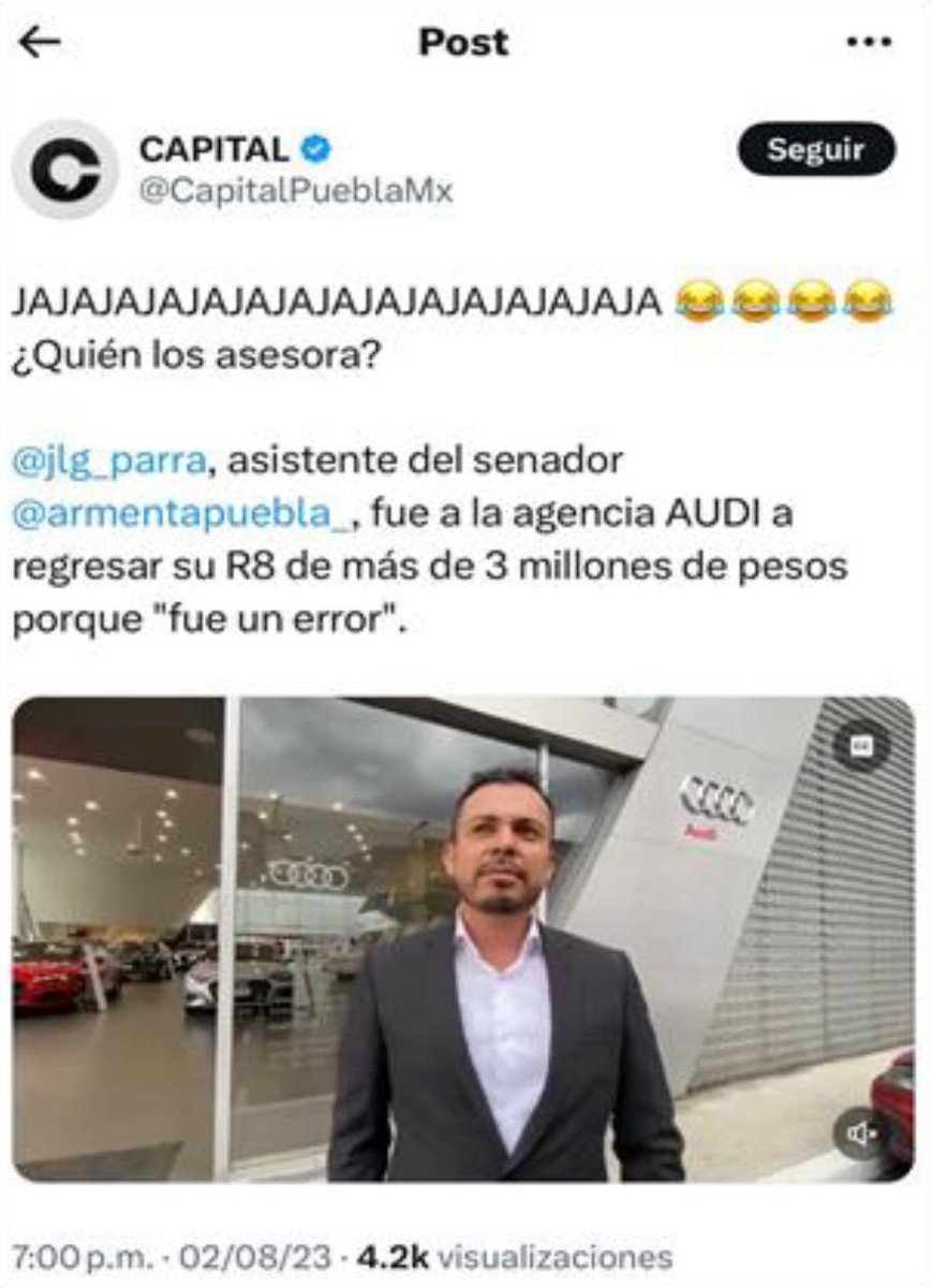 PacoSanchezCerv's tweet photo. Amiguitos de corta memoria y línea alquilable, acaso ya olvidaron que hace no mucho publicaban otras “shuuuuladas” contra don @JLG_PARRA?

Insisto: qué lástima la “farandularización” de la mediocre clase política y la “paparazzización” de los nuevos medios en #Puebla.

“Cracks”… https://t.co/2lORu8eYh0