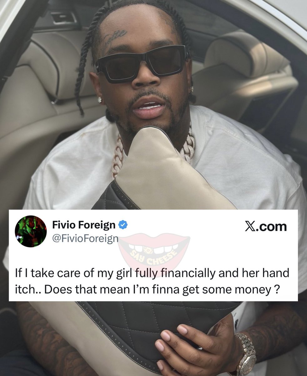SaycheeseDGTL's tweet photo. Fivio Foreign asks if taking care of his girl financially means he’ll get money back if her hand itches 😂 https://t.co/ilgVXOsfay