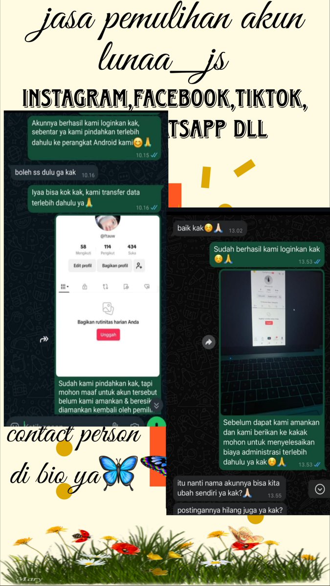 claudiqaz's tweet photo. All JASA RECOVERY AKUN dan PEMULIHAN AKUN SOSMED:

🔔 JASA HAPUS AKUN 
🔔 JASA PEMULIHAN DAN BALIKIN AKUN LUPA PASWORD/KE HACK
🔔 JASA LACAK LOKASI
🔔 JASA SADAP WA
🔔 JASA LACAK HP HILANG BY NO HP/IMEI
🔔 JASA HACK/PEMULIHAN AKUN (EMAIL,IG,WA,TWITER/X, FB,TIKTOK)
#zonauang https://t.co/NZCKHVmVeH
