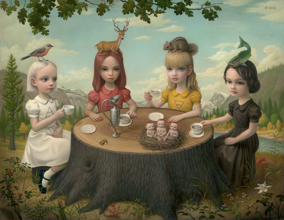 artstitle's tweet photo. マーク・ライデン
（Mark Ryden、1963-）
『四大元素の寓意』
（Allegory of the Four Elements） https://t.co/ZRHCaUwjT6