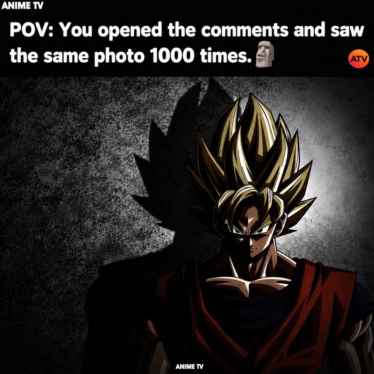 ANIMETVfb's tweet photo. POV: You opened the comments and saw the same photo 1000 times. 🗿💀

Dragon Ball fans have only one reaction image and they’re committed to it. 😭

How many times have you seen this meme? 👇

#DragonBall #DBZ #DragonBallSuper #Goku #AnimeMemes #AnimeTV #Anime https://t.co/MtMx0ojpjD