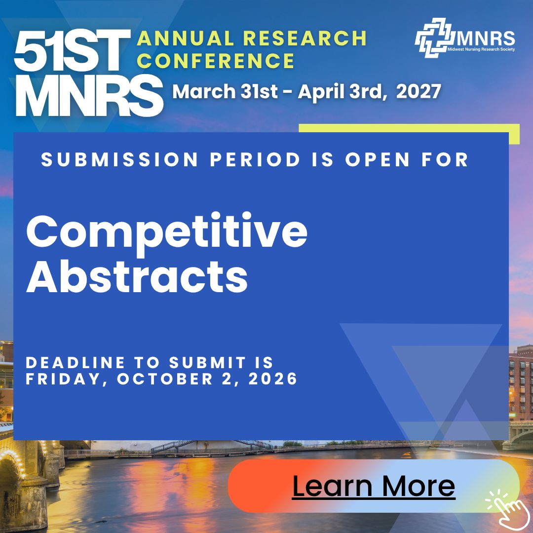 MidwestNursing's tweet photo. 📢 The competitive abstract submission period is open for the 2027 MNRS Annual Research Conference!

Join us in Grand Rapids, MI, March 31-April 3, 2027 as we gather to advance nursing research. We can’t wait to see you there! 🎉 Submit today! https://t.co/Cb1uVeLfS8 

#MNRS https://t.co/GqMoLcoEFr