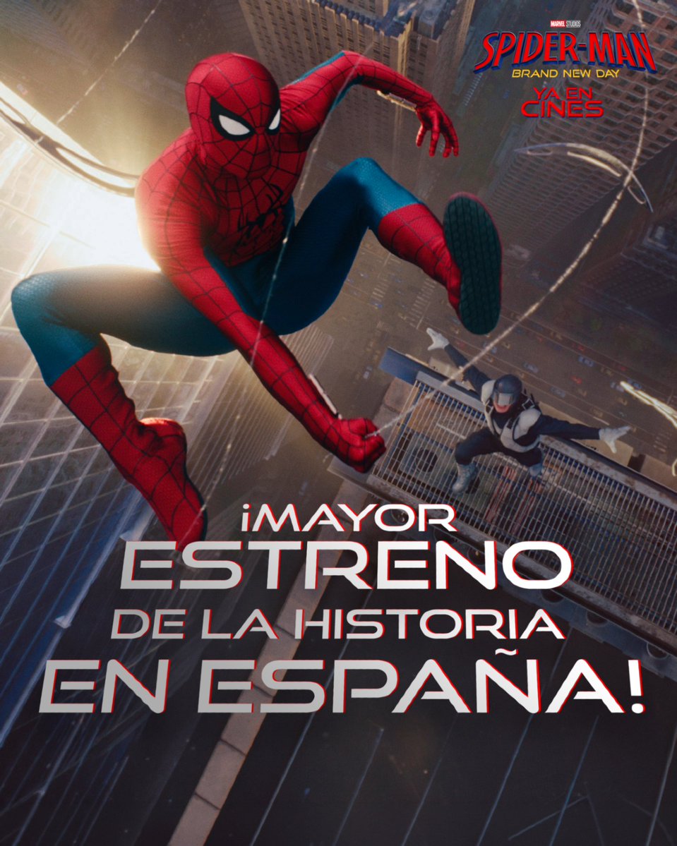 sonypictures_es's tweet photo. ¡El mayor estreno de la historia de España! 💥
#SpiderManBrandNewDay, exclusivamente en cines. Compra YA tus entradas aquí
https://t.co/cSC6yVVHjf https://t.co/uBs7oWJPMf
