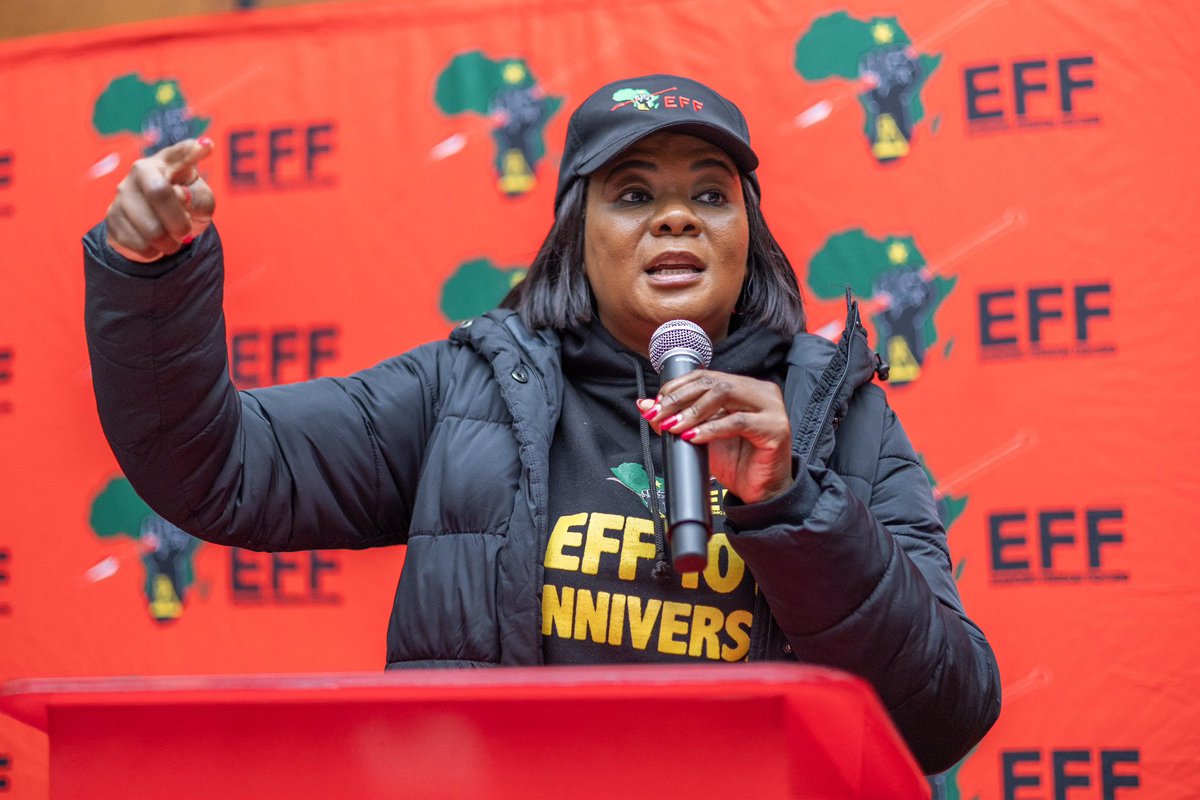 EFFSouthAfrica's tweet photo. TG @OmphileMaotwe addressing the EFF Ground Forces Forum in Ekurhuleni this evening.

The EFF in the City of Ekurhuleni, Gauteng, provided electricity to 2 016 new households through the completion of substations and transformers in Clayville, Mayfield, Tokyo Phase 3, Tsakane, Kwa-Thema and Thokoza. #RegisterToVoteEFF