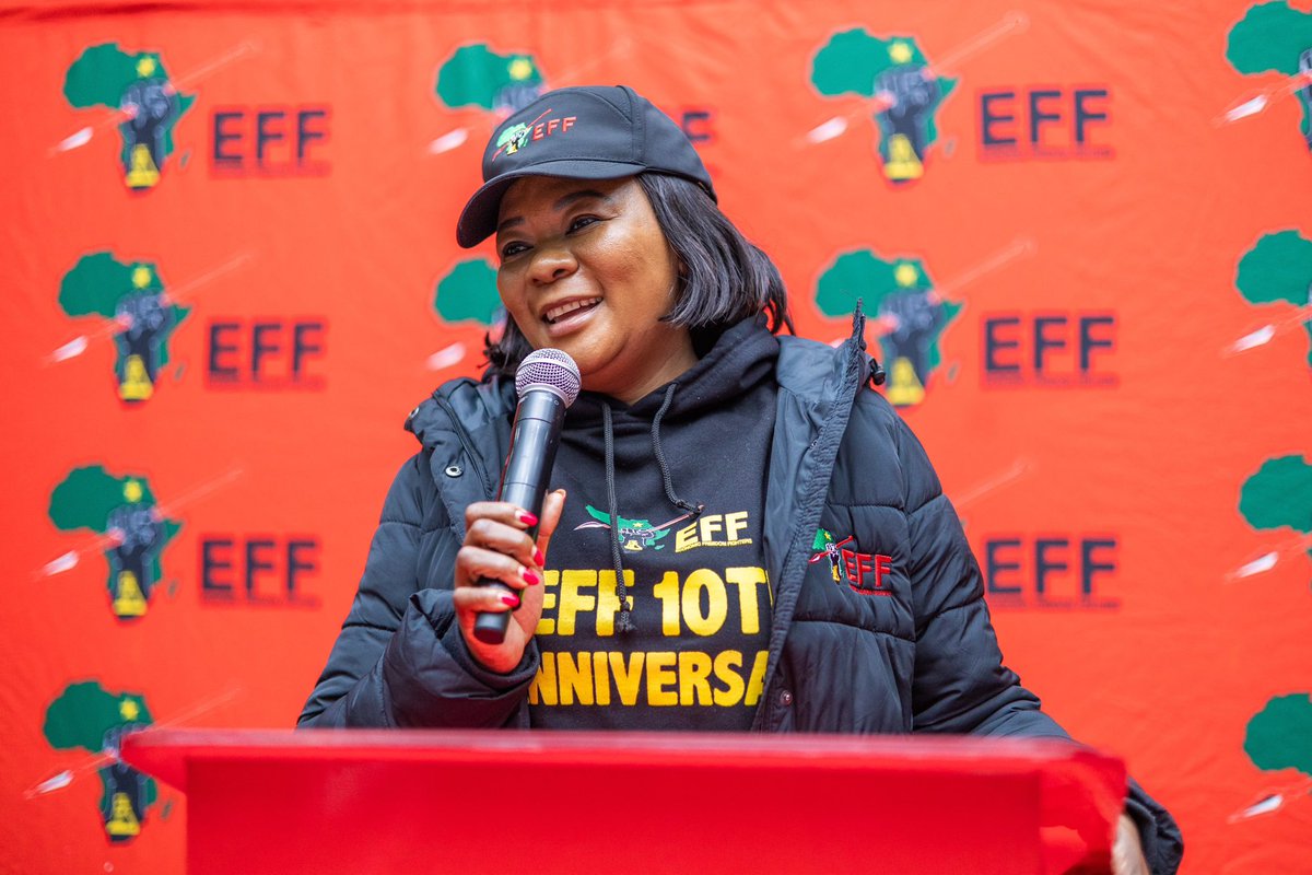 EFFSouthAfrica's tweet photo. TG @OmphileMaotwe addressing the EFF Ground Forces Forum in Ekurhuleni this evening.

The EFF in the City of Ekurhuleni, Gauteng, provided electricity to 2 016 new households through the completion of substations and transformers in Clayville, Mayfield, Tokyo Phase 3, Tsakane, Kwa-Thema and Thokoza. #RegisterToVoteEFF
