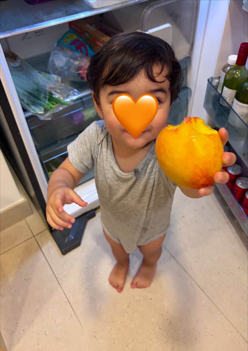 Yueen49's tweet photo. 静かすぎると思って探しに行くと
1人で冷蔵庫あけて桃🍑盗み食いしていたぼく笑 https://t.co/Tl5J1IePRX