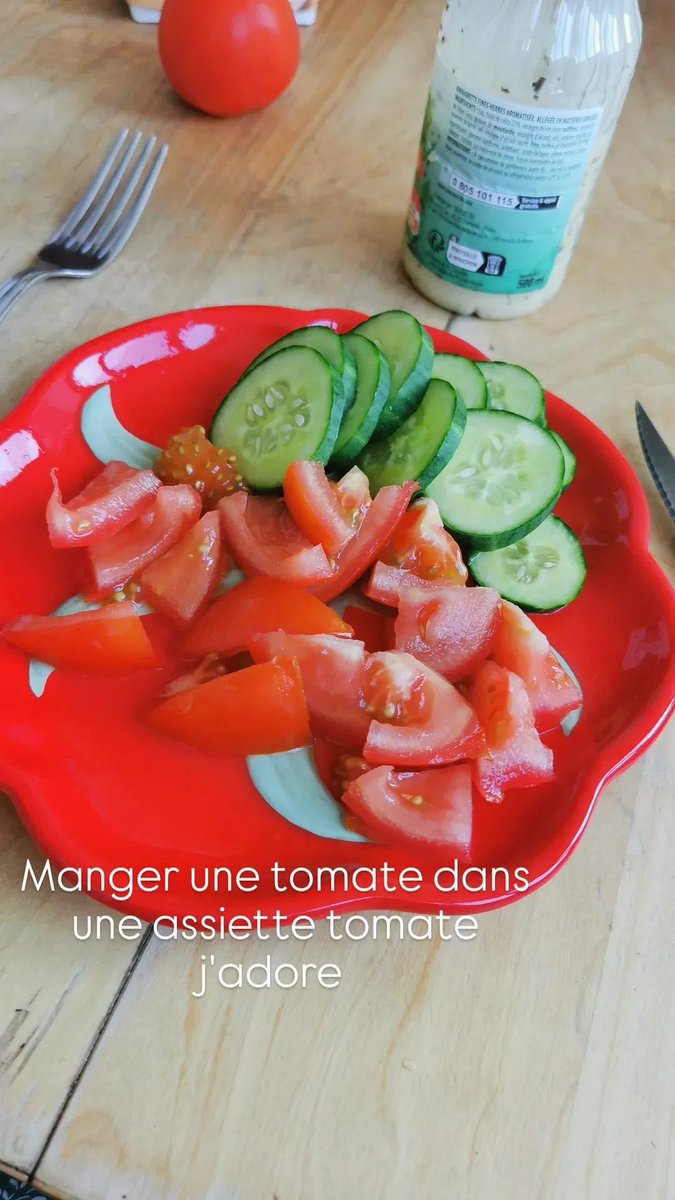 oceandaught's tweet photo. Manger une tomate dans une assiette tomate, le goal d'une vie 🍅 https://t.co/DG92LVzYtO