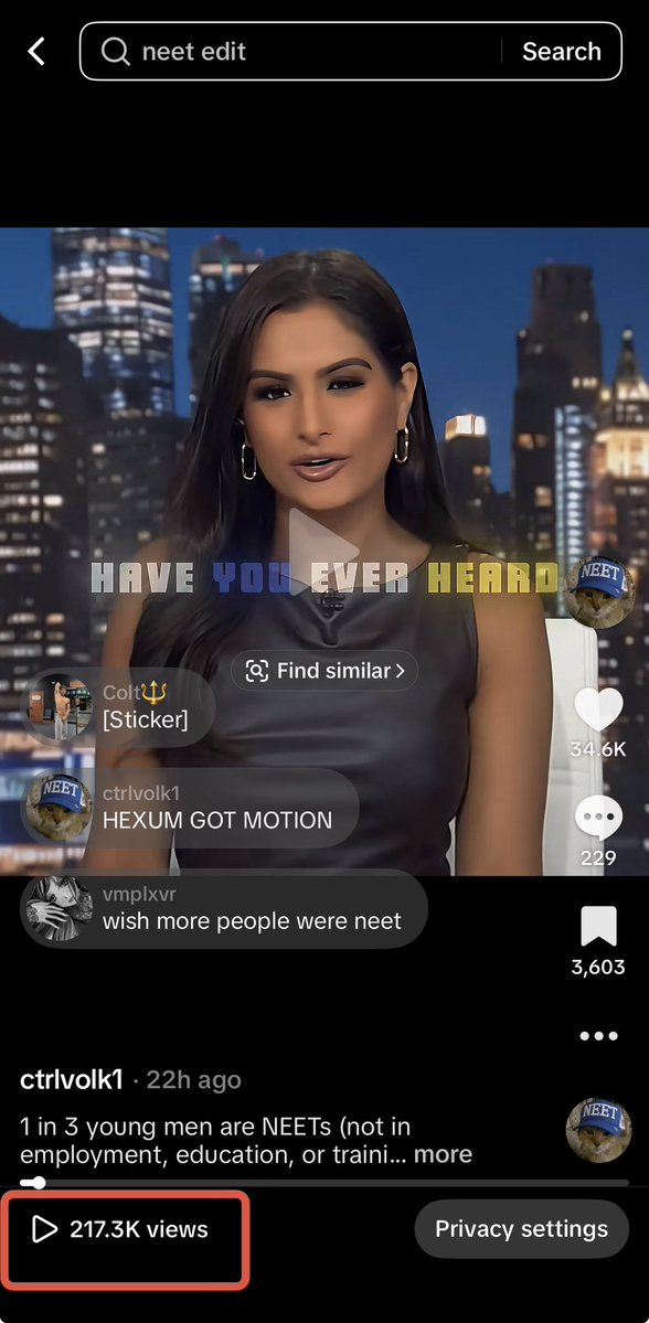 ctrlvolk's tweet photo. Lots of people are on TikTok bagworking coins like CATE, so I’m doing my part and getting reps in for $neet (220k views in 22 hours)

It’s only a matter of time before the movement breaks containment

neet dollar https://t.co/bXQOPIZzsz
