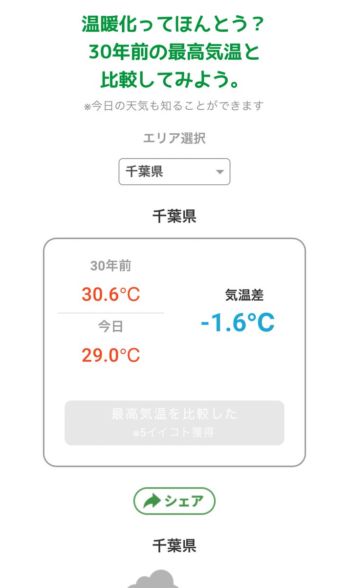 mino_pon_pon's tweet photo. #千葉県 の気温は
30年前と比べてこのくらい違うよ☀
みんなの地域もどうなってるか見てみて~👀
https://t.co/VNv2mcck9b
#GPA #温暖化 #SDGs #天気 https://t.co/hlPMRG6Ucd