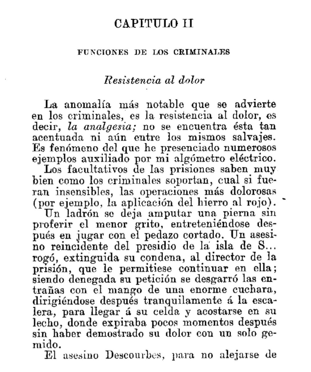 therealbuni's tweet photo. Ayer me salio un libro de lombroso del 1870 y me puse a leer

El loco demostró empíricamente que los chorros son de goma
Como decimos aca cuando fajan a uno y sale caminando

Hay que recuperar esta rama de la criminologia jsjs https://t.co/w04P2tcLev