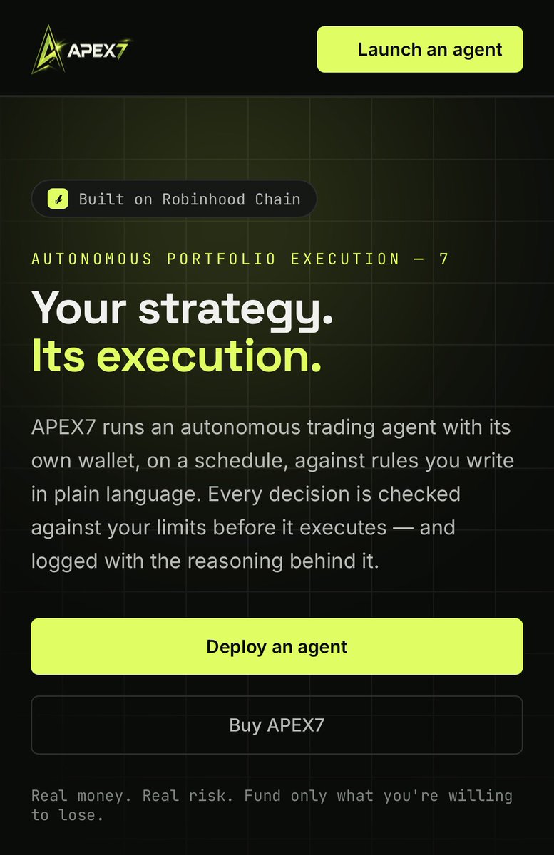 Unknown_trdg's tweet photo. 👀 $APEX is one of the most underrated AI projects right now.

Strong team. Real product.

listed on Robinhood, millions of investors have direct access to it.

Still early, but the upside looks massive if the team keeps delivering. 🚀

0x81da288556B23b5fc83D9662Ffe6De68797217C4 https://t.co/cmu4CjpSJY