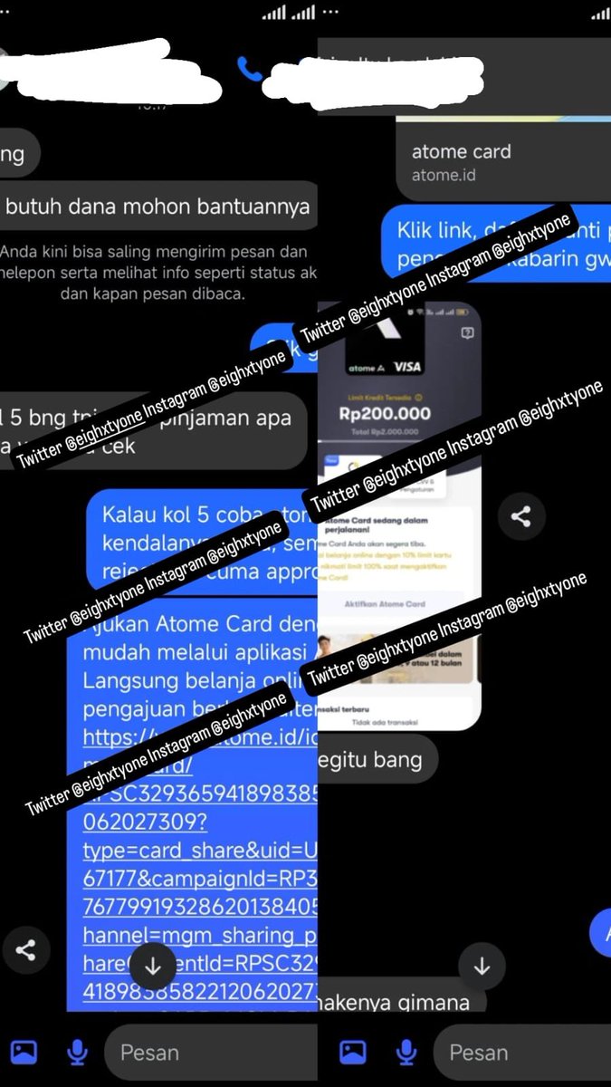eighxtyone's tweet photo. Kartu Kredit
Yang mau kartu kredit bisa saya bantu
Syarat :
- Slik aman, tidak ada riwayat galbay
- Usia minimal 21Tahun
Khusus ATOME, KOL 5 bisa iseng ajuin, beberapa kol 5 lolos
Cover nasional, kalau mau ketemu bisa, khusus wilayah surabaya saja. Whatsapp 081259950159 https://t.co/zZXhKkdTCL