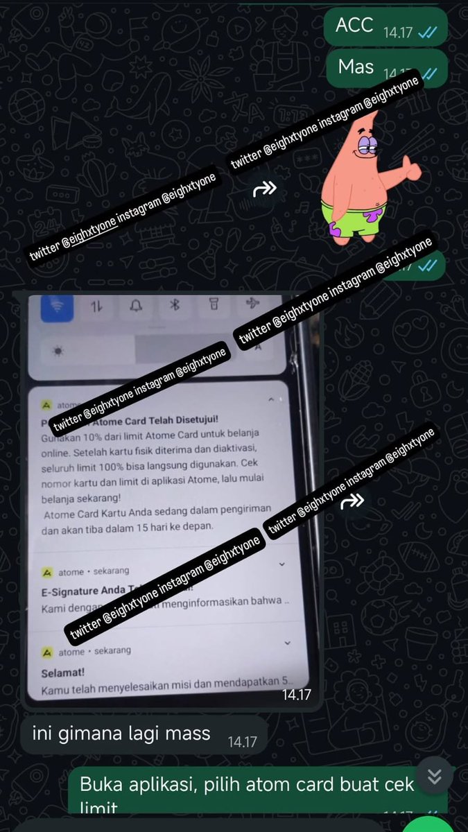 eighxtyone's tweet photo. Kartu Kredit
Yang mau kartu kredit bisa saya bantu
Syarat :
- Slik aman, tidak ada riwayat galbay
- Usia minimal 21Tahun
Khusus ATOME, KOL 5 bisa iseng ajuin, beberapa kol 5 lolos
Cover nasional, kalau mau ketemu bisa, khusus wilayah surabaya saja. Whatsapp 081259950159 https://t.co/zZXhKkdTCL