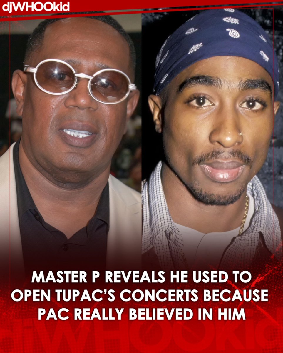 DJWhooKid's tweet photo. TUPAC GAVE MASTER P HIS FIRST BIG STAGE! 🤯🔥🐐

Before No Limit became a powerhouse, Master P says Tupac was one of the first major artists to truly believe in him. After the two met through P’s Richmond record store, Pac invited him on the road and eventually gave him the chance to open his concerts. 

According to Master P, many people laughed at his Southern style in those early days, but Tupac saw something others didn’t. That opportunity helped put him in front of larger crowds and became a key moment in the journey that eventually led to No Limit Records becoming one of hip-hop’s biggest independent empires.