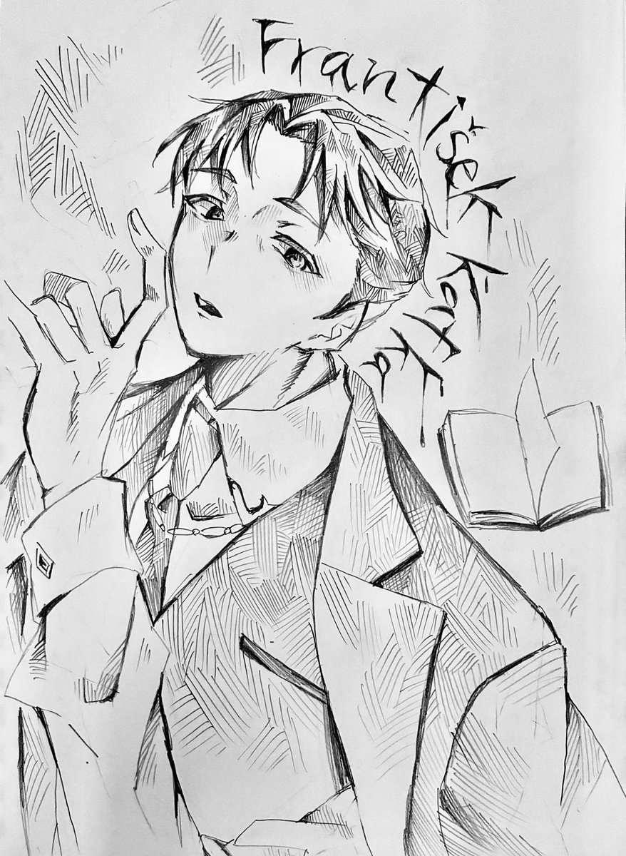 Dazai_Osamusann's tweet photo. せっかくなのでｶﾌｶ先生
何気に初描き https://t.co/akvJsXqdF0