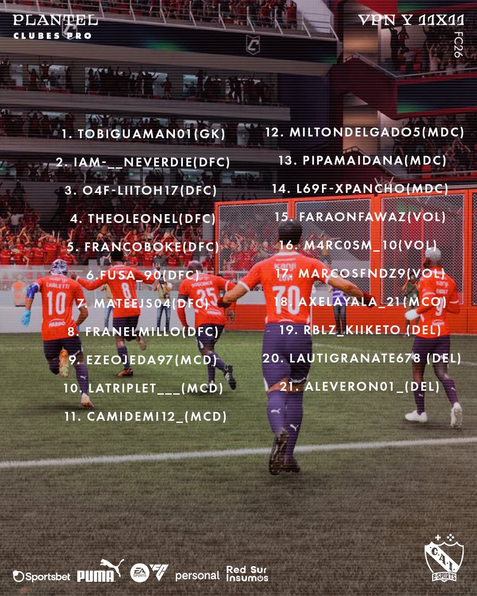 CAIesports's tweet photo. Listos para otra temporada en Clubes Pro 🎮

¡Vamos #Independiente! 

#FC26 #TodoRojo 🔴 https://t.co/tXVFfQBTAy
