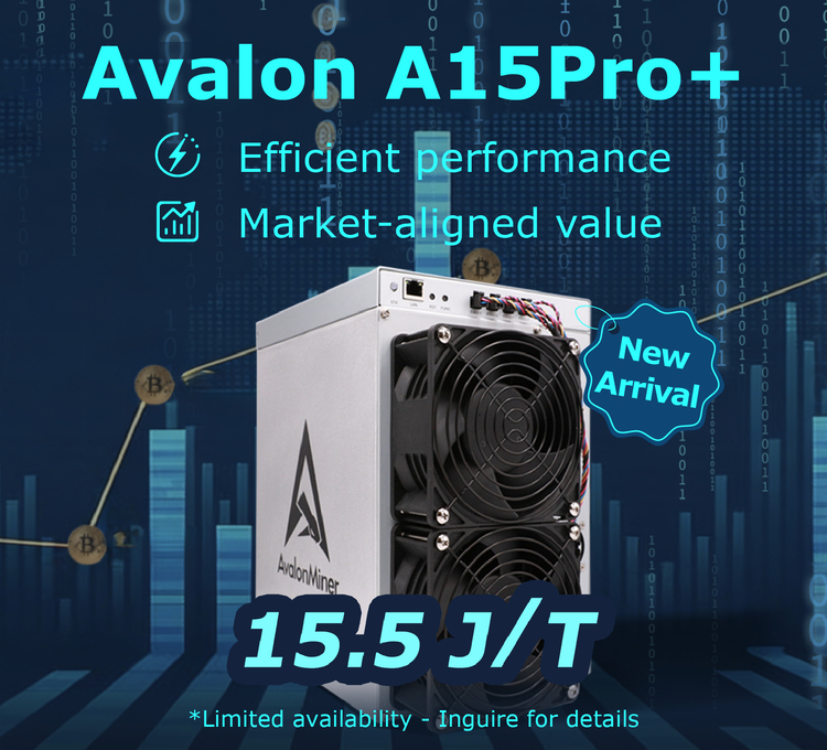 AvalonMiner_Joy's tweet photo. Now in stock, shipping from California 🇺🇸
Avalon A15 Pro+ — 240T, 15.5 J/T.
US-based, ready this week — no customs wait, no production queue. 

Strong efficiency for the tier. DM me for pricing + availability.  👇

 #BitcoinMining #Avalon #Canaan #ASIC https://t.co/563ANzHZUd