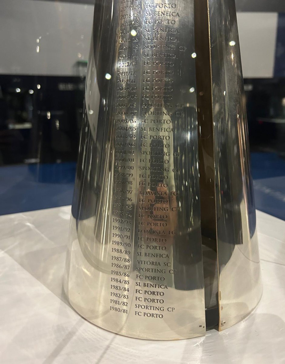 DragaoNews1893's tweet photo. 🚨 ATENÇÃO: O próprio troféu da Supertaça não deixa qualquer margem para dúvidas!

O #FCPorto já era o clube com mais troféus OFICIAIS na história do futebol português e, depois do passado dia 1 de Agosto, alargou ainda mais a distância. Totalizando 88 troféus OFICIAIS contra 86 do Benfica.

O Benfica insiste e a comunicação social, como habitual, dá sempre aquele empurrão de forma a manipular a opinião pública. "O Benfica tem 87 troféus OFICIAIS". FALSO!

O Benfica tem 10 Supertaças conquistadas, sendo que, uma delas é OFICIOSA (1980). A própria Federação Portuguesa de Futebol coloca mesmo o parênteses a seguir ao vencedor das edições de 1979 e 1980. 

Mais factual que isto, só mesmo o próprio troféu da competição que NÃO exibe essas duas conquistas OFICIOSAS!