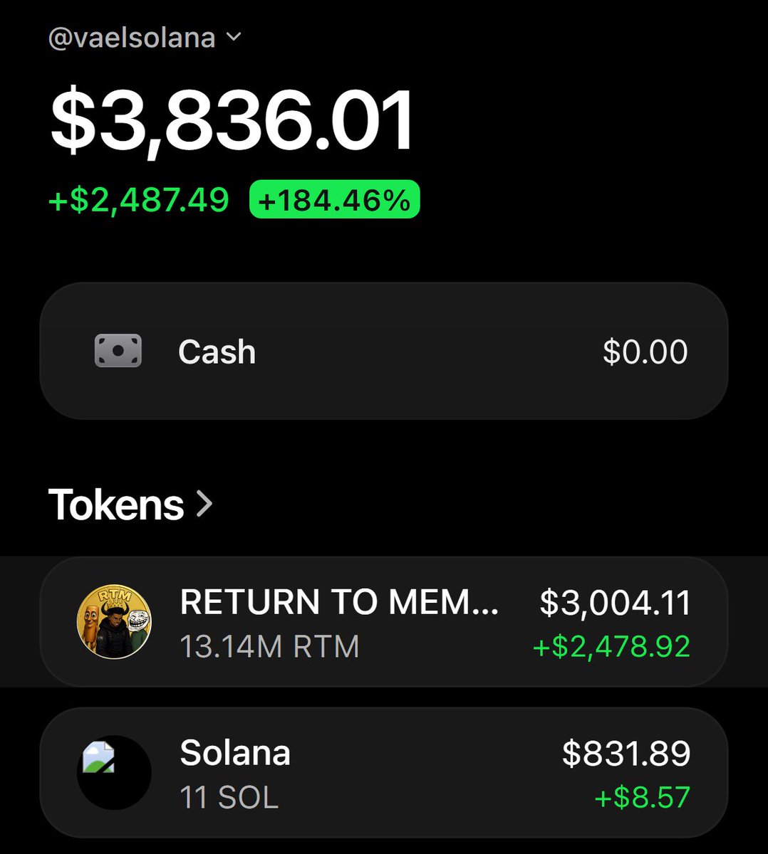 VaelSolana's tweet photo. $RTM at $210k - grabbed a bag here

low cap return plays hit different when the setup is this clean https://t.co/yPQpyY1zdH