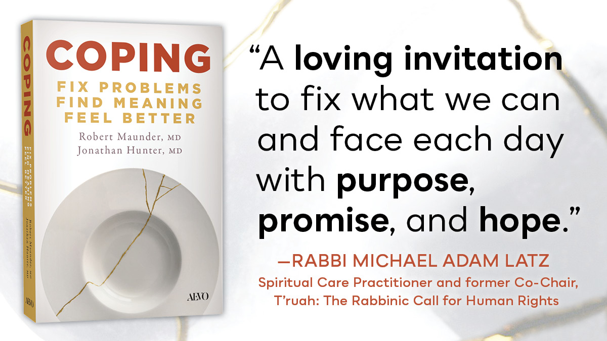 utpress's tweet photo. Through reflections on #SARS and #COVID19, Robert Maunder and Jonathan Hunter explain how to solve what you can, soothe what you can’t, and anchor yourself in values, connection, and purpose.
Read more about Coping: Fix Problems, Find Meaning, Feel Better: https://t.co/pF9gEq6OJi https://t.co/h7KK6xPTxG