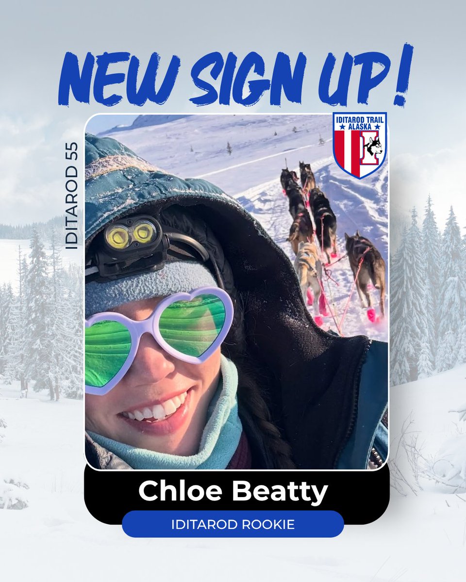 The_Iditarod's tweet photo. ๐จ NEW SIGN-UP ALERT! ๐โ๏ธ
Please welcome Iditarod Rookie Chloe Beatty, a Minnesota-born dog musher living in Alaska, who has officially signed up for the 2027 Iditarod!
#Iditarod55 #Iditarod #LastGreatRace #RookieMusher #Mushing #Alaska #SledDogs https://t.co/B7r8f0Y5OT