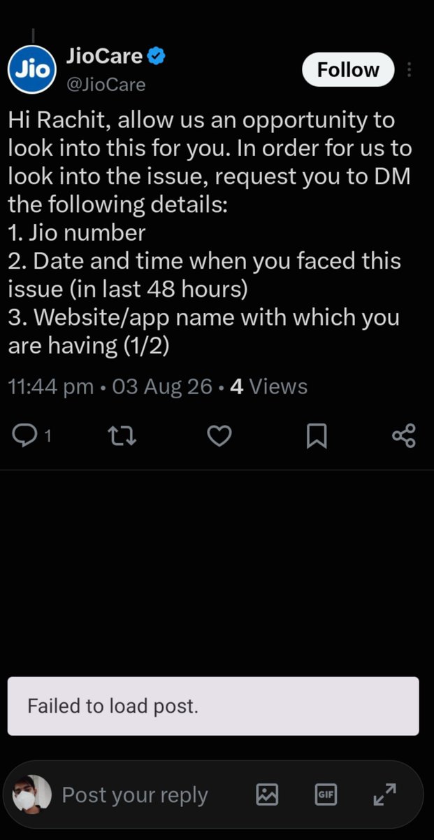 hunk_2601's tweet photo. I’ve already shared all the required details in DM. The network is so poor that I’m barely able to post this tweet, and screenshots are taking time to upload. https://t.co/A8usm8lC79